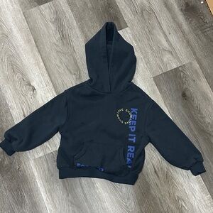 Kids Navy Blue Hoodie with 'Keep It Real' Design